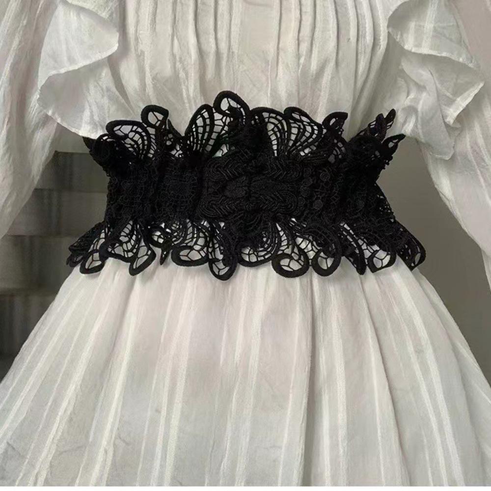 Hollow Corset Belt Elastic Wide Waist Corset Luxury Lace Cummerbunds  Girl