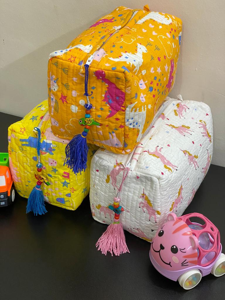 Unicorno - Set di 3 GRANDI Pochette/Borse Multiuso