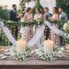 4Pcs Floral Wreath Candle Rings Wreaths, Artificial Gypsophila Flowers Candle Rings Garland for Pillar Centerpiece Party Table Decor