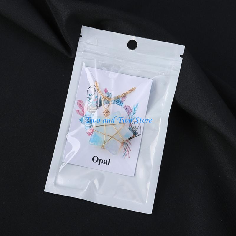 HX6F Opal Pendant Jewelry Star Choker Party Jewelry Gift for Teens Women Girlfriends