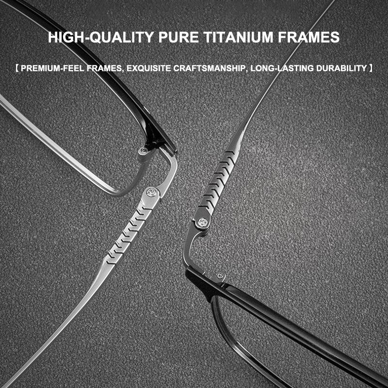 Ultra-Lightweight Pure Titanium Glasses Frame Men Business Casual Eyeglasses Eyebrow-Style Frames Retro Fashion Designer Eyewear