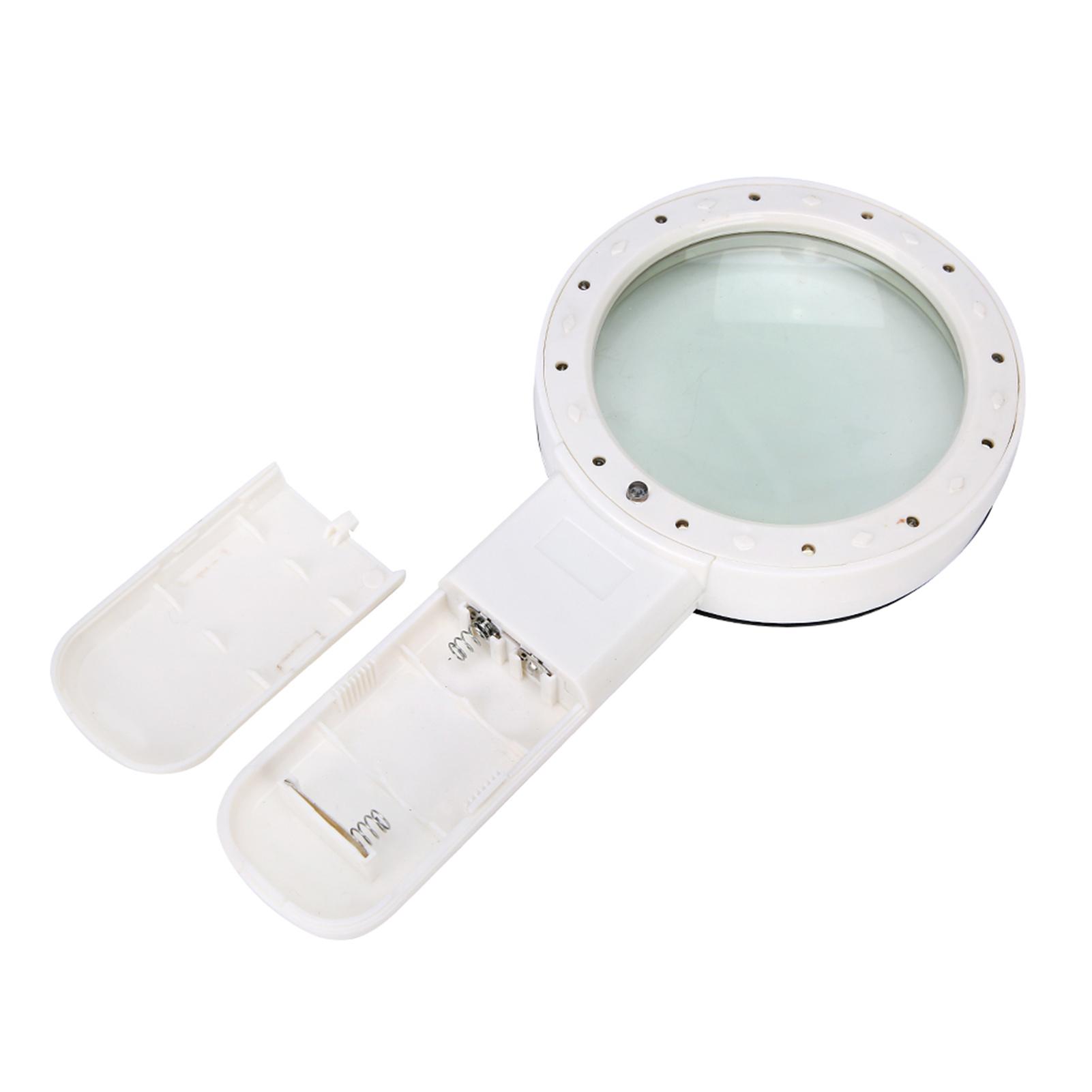 

30X Handheld Magnifying Glass Double Layer Optical Lens with LED UV Banknote Light