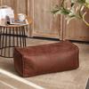 Square Ottoman Footstool Cover Faux Suede Leather Lazy Sofa Pouf Envelope Long Bench Floor Seat Stool Cover(No fill)