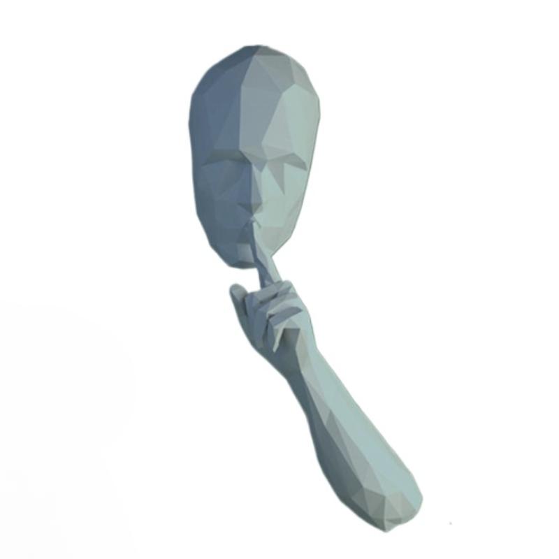 3D Paper Model of Silent Person, Simplicity Household Hanging Decoration, DIY Handmade Tool, Library, Cafe Wall Decoration, Craf