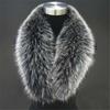 Natural Raccoon Fur Collar Scarf Genuine Fur Scarves Shawl Neck Warmer Fur Square Collar Women Long Scarf Winter Fox Fur Collar