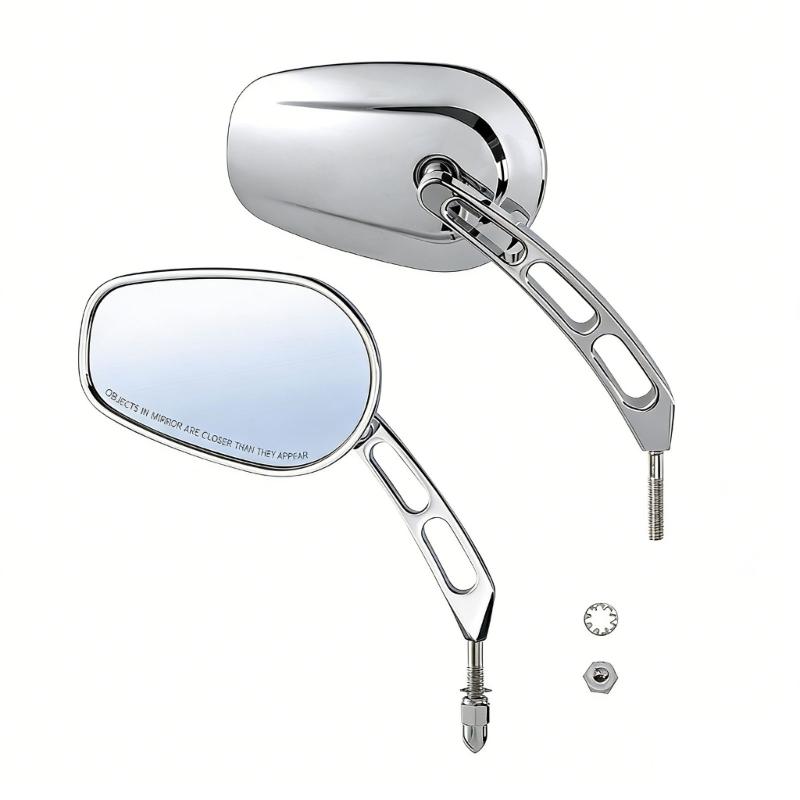 2 Pieces Sturdy Aluminum Motorcycle Mirrors Including Protective Layer For Older Bike Styles