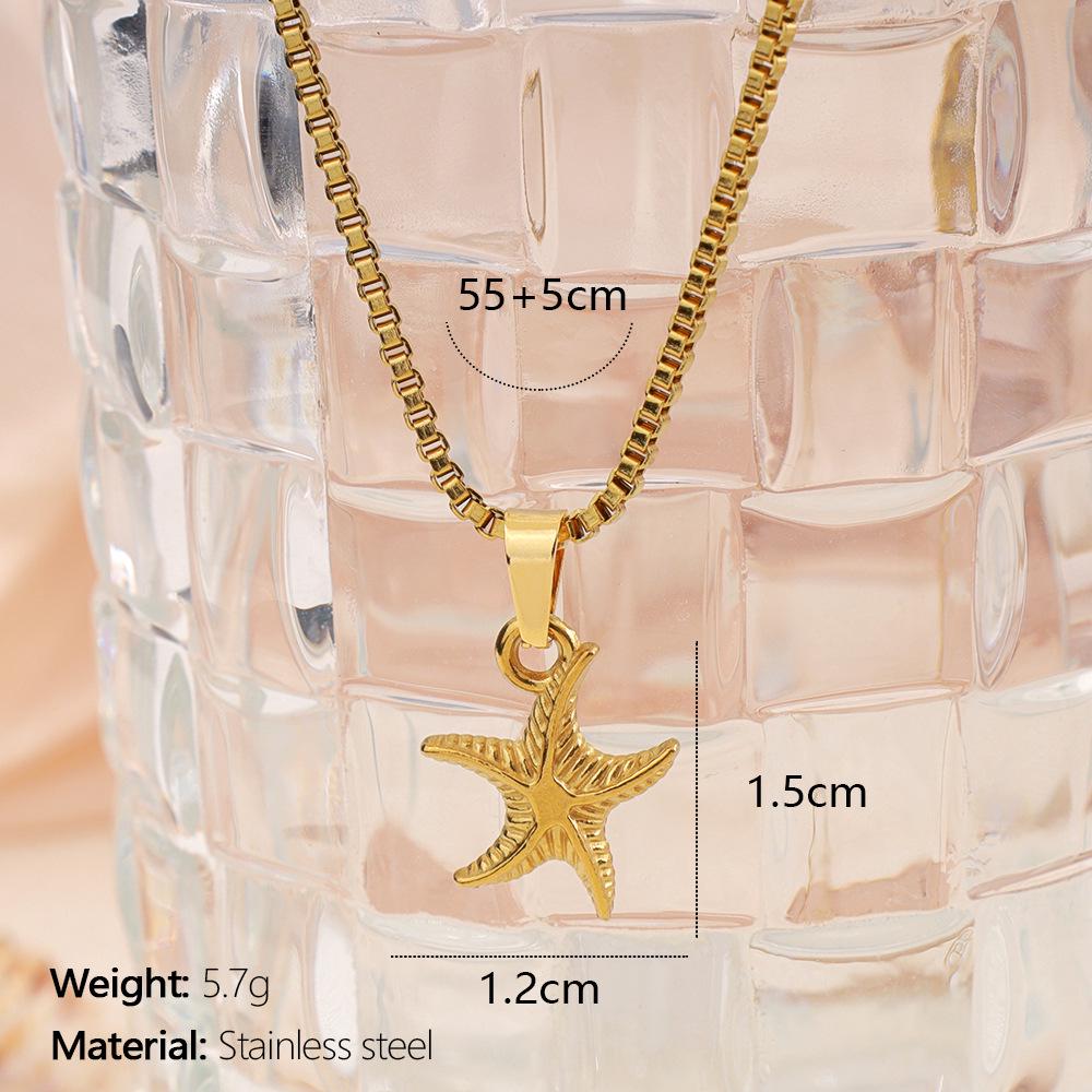 Vacation Style Ocean Starfish Necklace: Women's European & American Niche Design, Versatile Clavicle Chain, High-End Fashion Jewelry