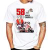 Legend Motorcyclist Marco Simoncelli 58 GP Race T-Shirt Newest Men Short Sleeve Sport Hip Hop Boy Casual Tees Mans White Print Tops