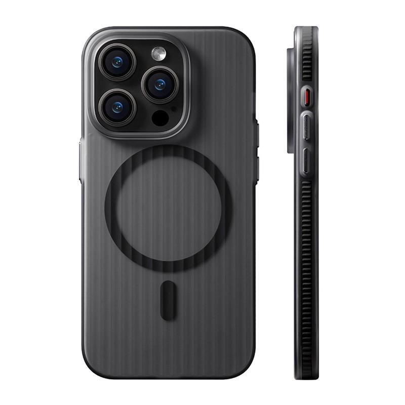 Corrugated Non-Slip Magnetic Case: Semi-Transparent Frosted Protective Cover for iPhone 17, iPhone 16.