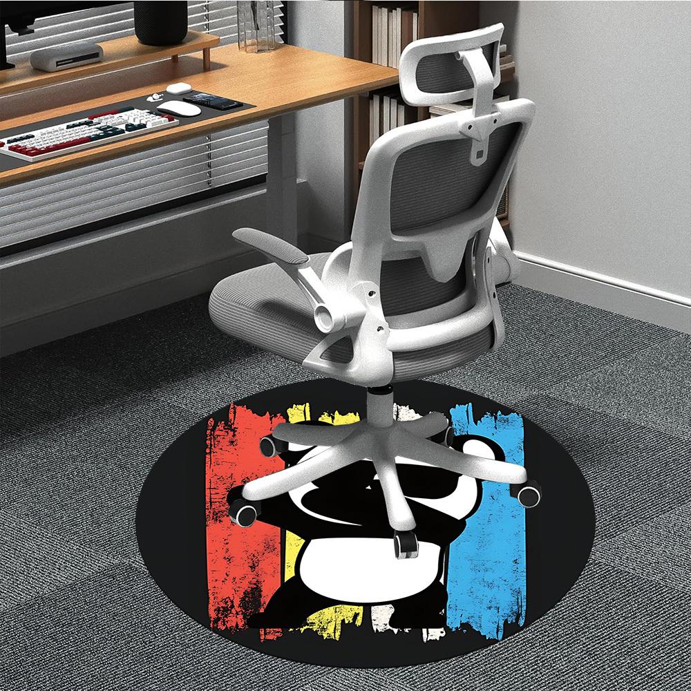 

1pc Panda Cool Office Round Area Rug, Indoor Mat Suitable ForOffice, Under Office Chairs Bedroom Living Room Home Decor, Room Deco, D076 80cm by 80cm