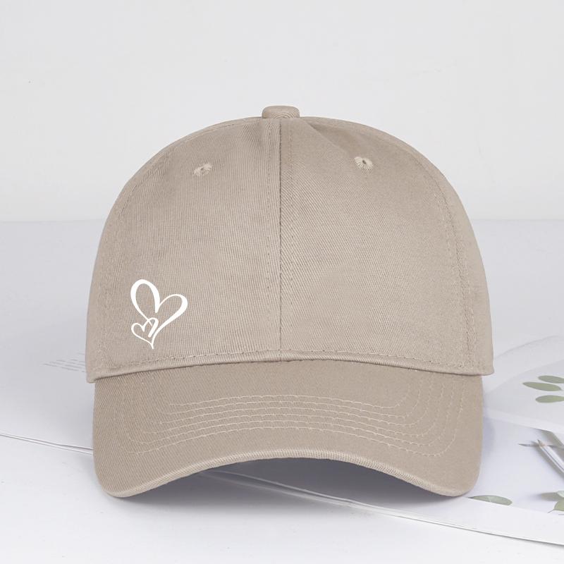 Minimalist Double Heart Print Baseball Cap WoUnisex Unisex Soft Cotton Adjustable Dad Hat Casual Love Theme Sun Hat
