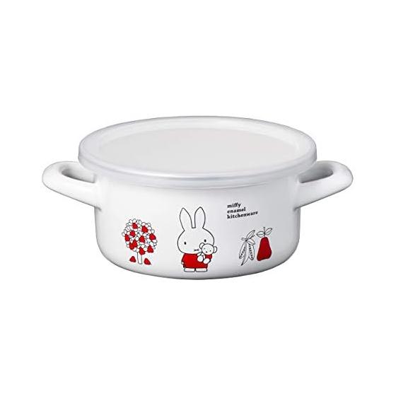 (GoodPlus+) Emile Miffy Enamel (double-handed Pot 15cm) [Acid- and Alkali-resistant, No Odor Transfer] [Compatible with All IH Heat Sources] [Dick