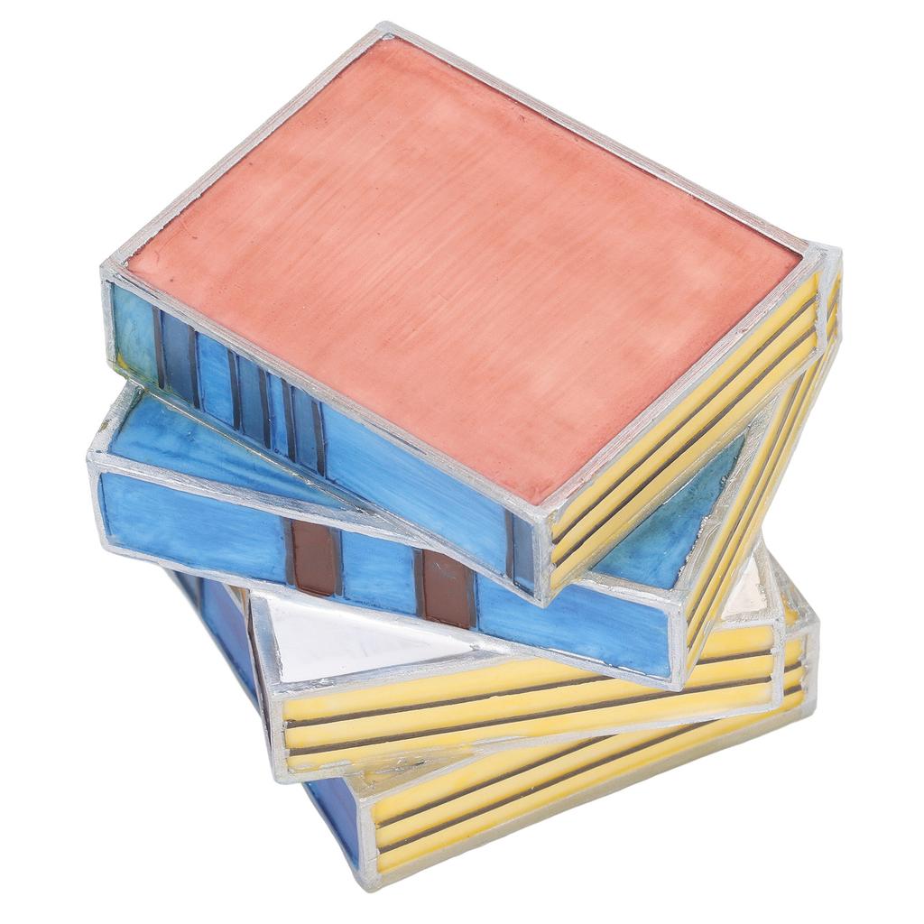 Stained Book Lamp Vintage Style Soft Lighting Stacked Books Table Lamp for Bedroom