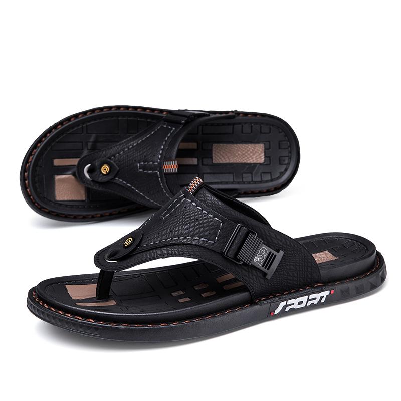 

Модная летняя дышащая мужская обувь Удобные и на плоской подошве качественные стили Повседневные пляжные уличные прогулочные Легкие сандалии 45 чёрный
