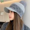 Thickened Color-splicing Rabbit Hair Baseball Cap Female Winter Fashion  Warm Cap
