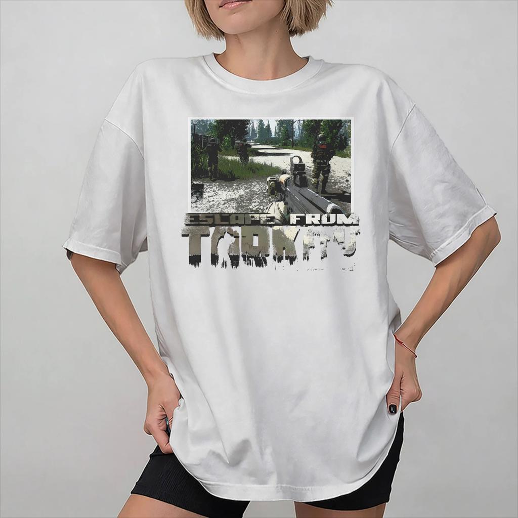 Unisexs Womens Escape From Tarkov USEC T Shirt Cotton Graphic Print Tee Shirts Top Clothing