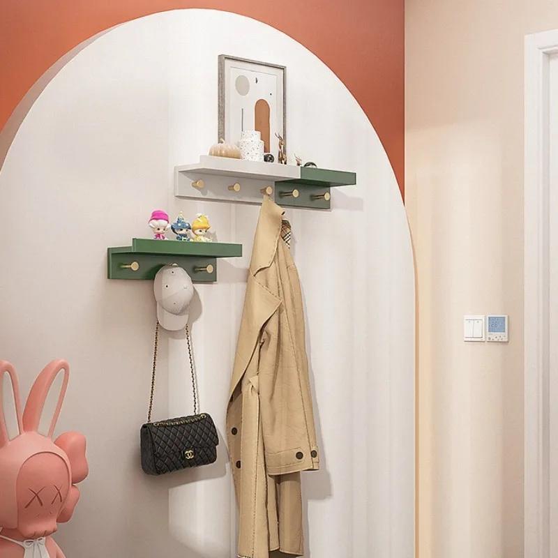 Solid Wood Wall Clothes Hanger Coat Rack Clothes Hanger Dressing Creative Entrance Hall Living Room Furniture Wall Storage Rack
