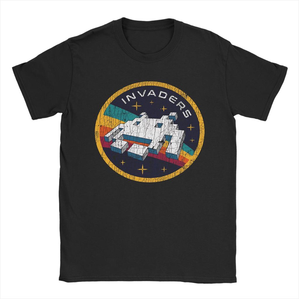 Frogger ARCADE Space Invaders Game Men's T Shirt  Unique Tees Short Sleeve Crew Neck T-Shirt Pure Cotton 6XL Clothes