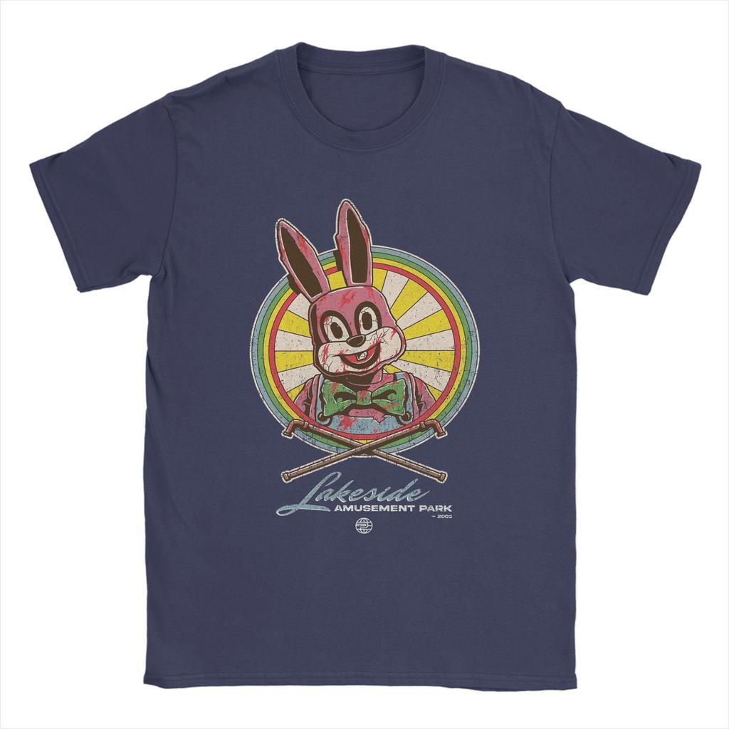 Men Silent Hill 3 Lakeside Amusement Park Robbie the Rabbit T Shirts  100% Cotton Tops Short Sleeve Tees Plus Size T-Shirt