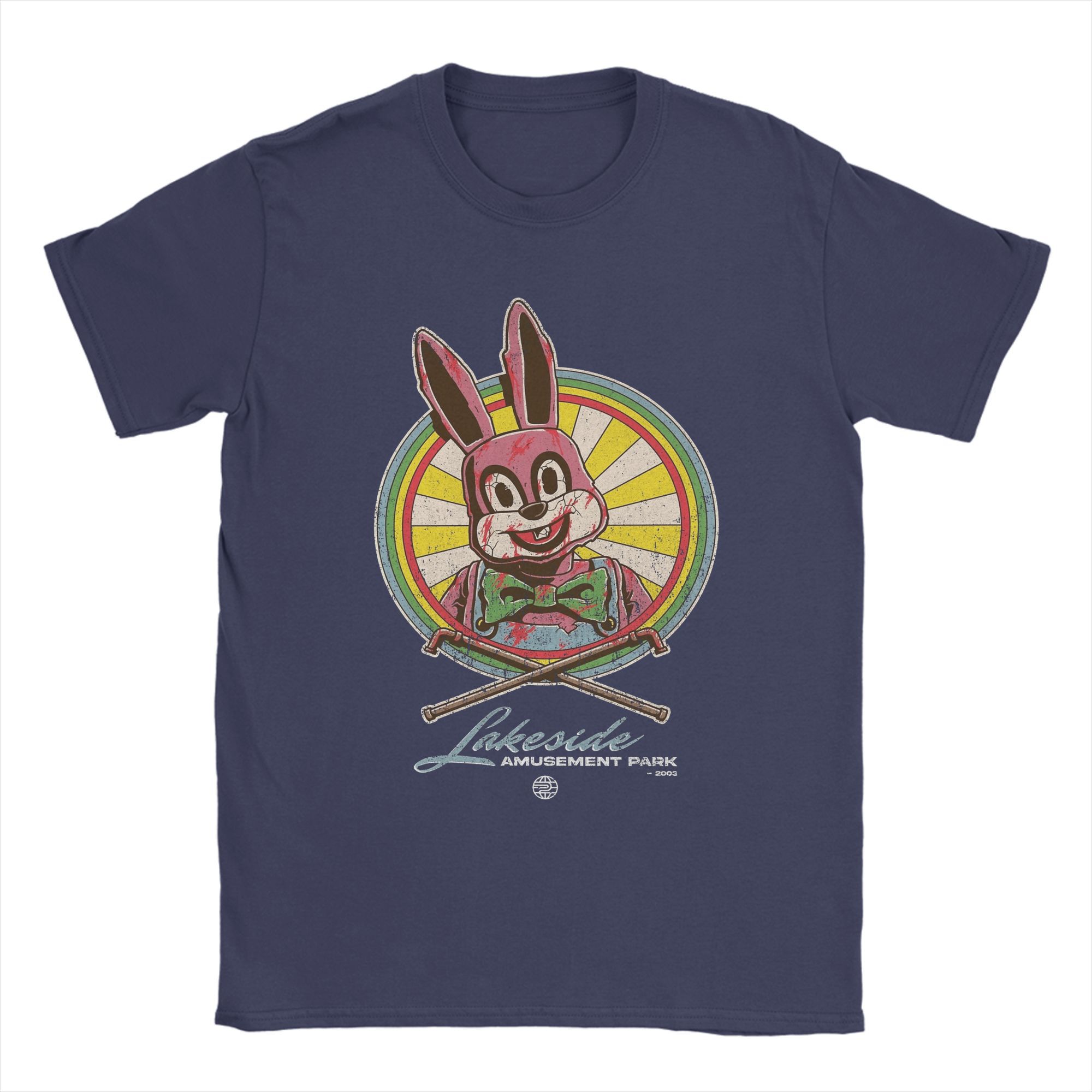 

Men Silent Hill 3 Lakeside Amusement Park Robbie the Rabbit T Shirts 100% Cotton Tops Short Sleeve Tees Plus Size T-Shirt 3XL