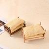 Scene Decor Miniature Wood Bed Bedroom Simulation Single Bed Dollhouse Wood Bed  Doll Accessories