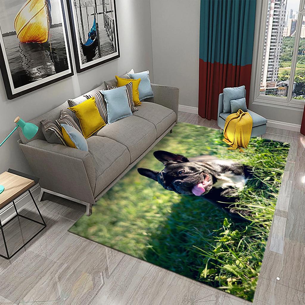 French Bulldog Carpet Lovely Animal Rugs for Bathroom Non-slip Doormat Balcony Carpet Welcome Rug Living Room Bedroom Decor Rug