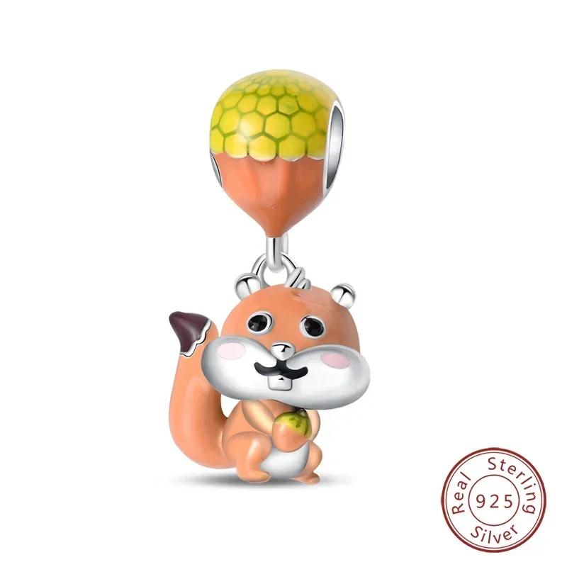 Copper Maple Leaf Hedgehog Mushroom Pendant Flowers Safety Chain Beads Charms Fit 4Mm Aperture Bracelet Diy Jewelry