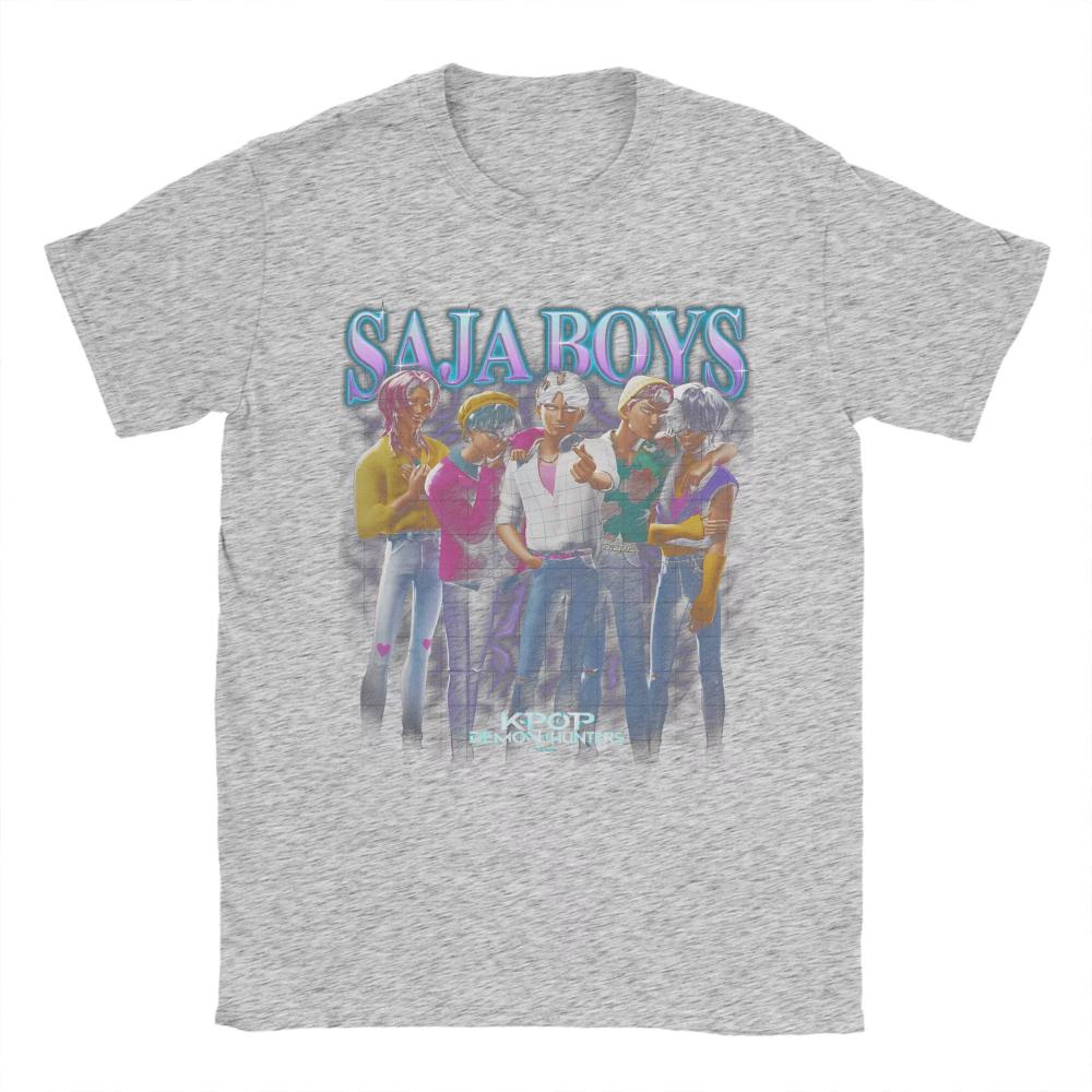 Saja Boys Movie K Pop Demon Hunters Men Women T-Shirt Beach Fashion T-Shirts Cotton O Neck Oversized Clothing Streetwear Tshirt