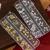 12 Grids 3D Luxury Nail Art Decorations Alloy Shiny  Gems Diamond Christmas Nail Charm Diy Nail Accessories
