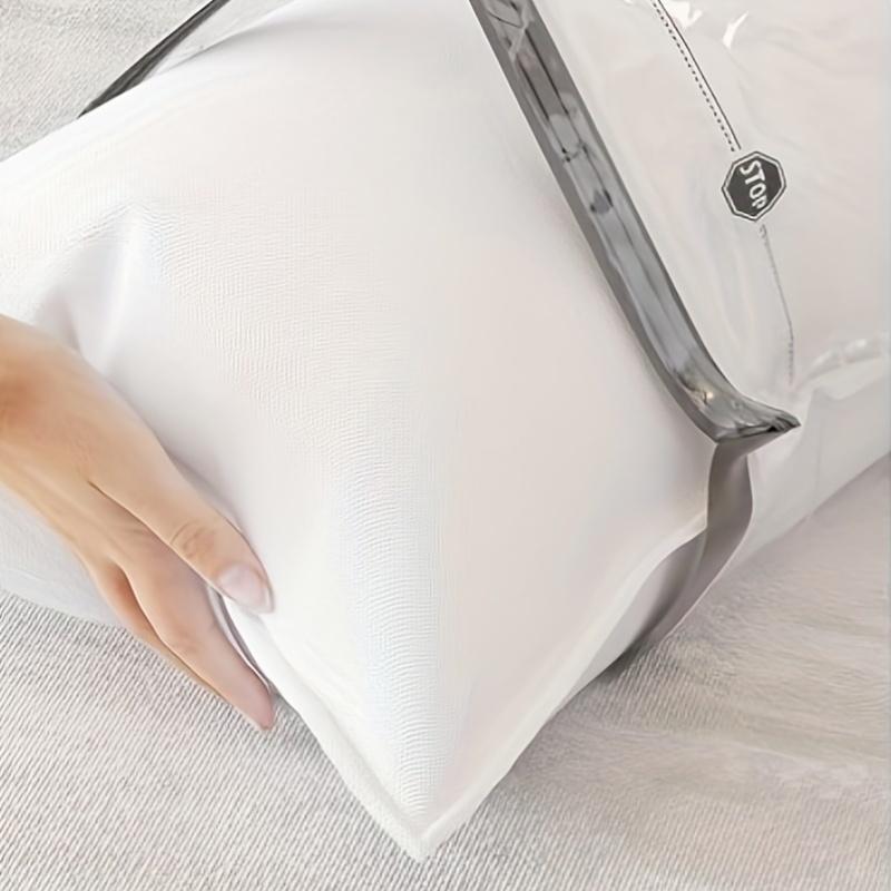 6pcs Space-Saving Vacuum Storage Bags with 1pc Hand Pump, Airtight Compression Seal for Clothes, Bedding, Durable Plastic Multi-Purpose Home Organize