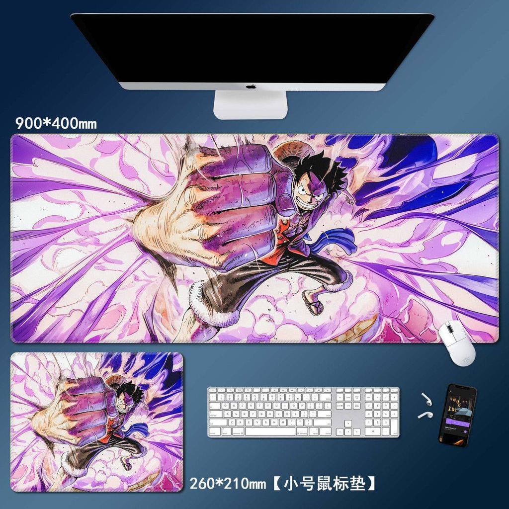 One Piece Monkey D Luffy Colorful Burst Anime Gaming Mouse Pad Large Desk Mat Anime Peripheral Table Pad