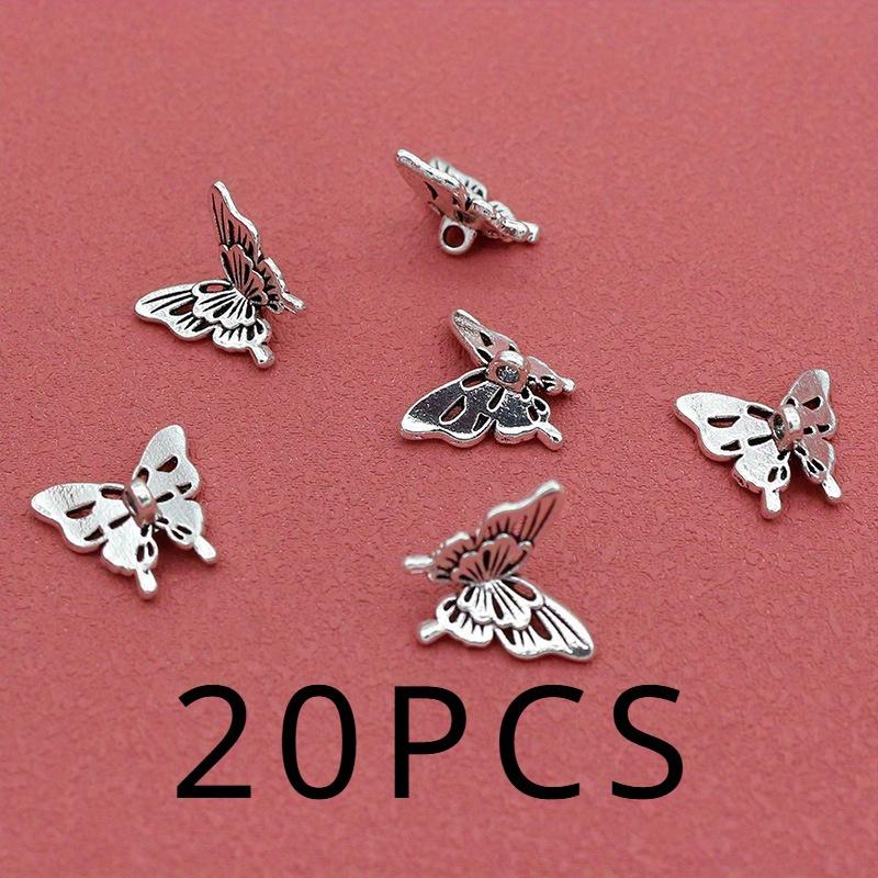 

20 шт. серебряных подвесок-бабочек для самодельных украшений: Ожерелья, браслеты, кольца и подвески 20pcs