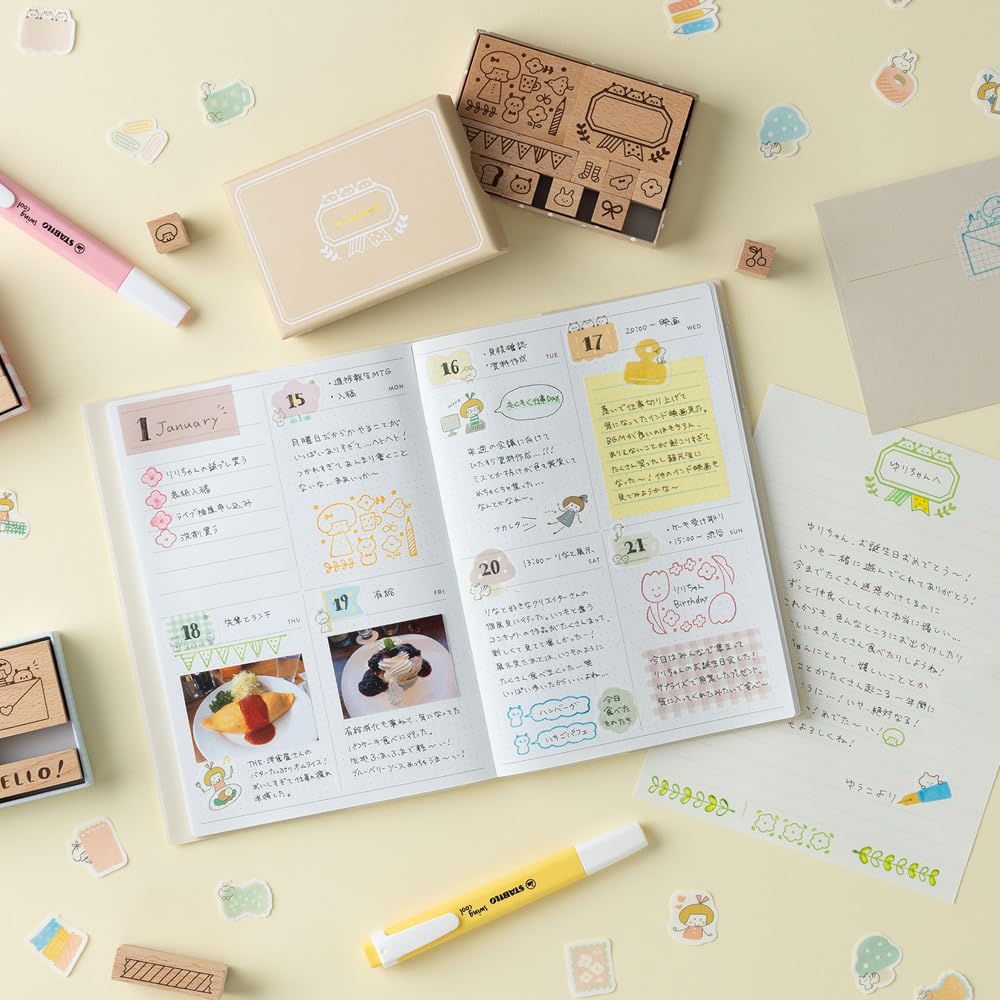 Mizutama Marks Wooden Stamp Set Mix MZT-STM2-C