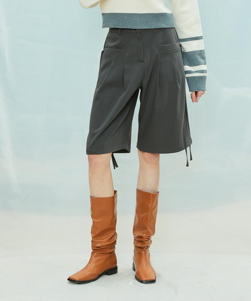 LARTIGENT L9 Ribbon Bermuda Pants(Charcoal)