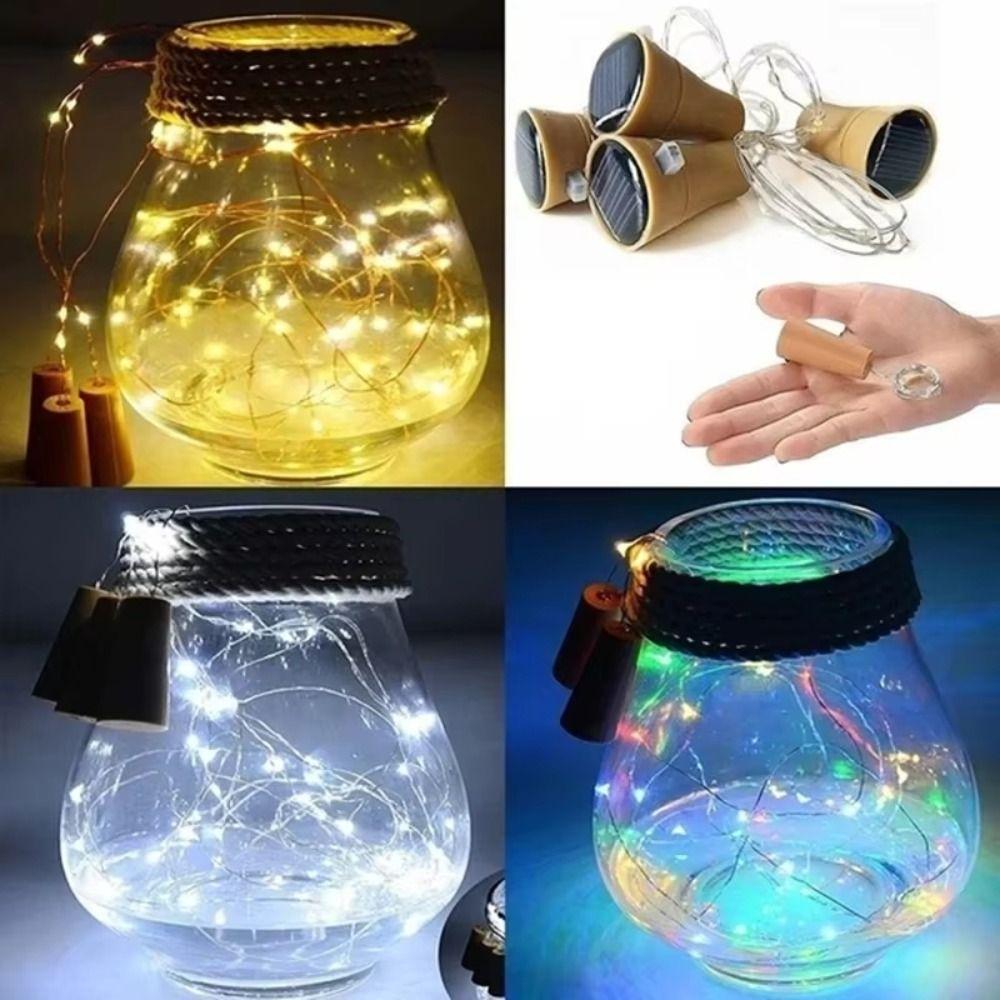 2M Solar Cork String Lights Cork Bottle Cork Lamp Strings Holiday Lamp