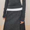 Less Women's Winter 100% Wool Mid-Length Skirt
