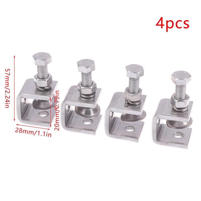 2/4 Bucăți Cleme Tip C din Oțel Inoxidabil Maxilar Rezistent la Coroziune Anti-Rugină Șurub de Poziționare Reglabil Pentru Suporturi Fixe de Birou