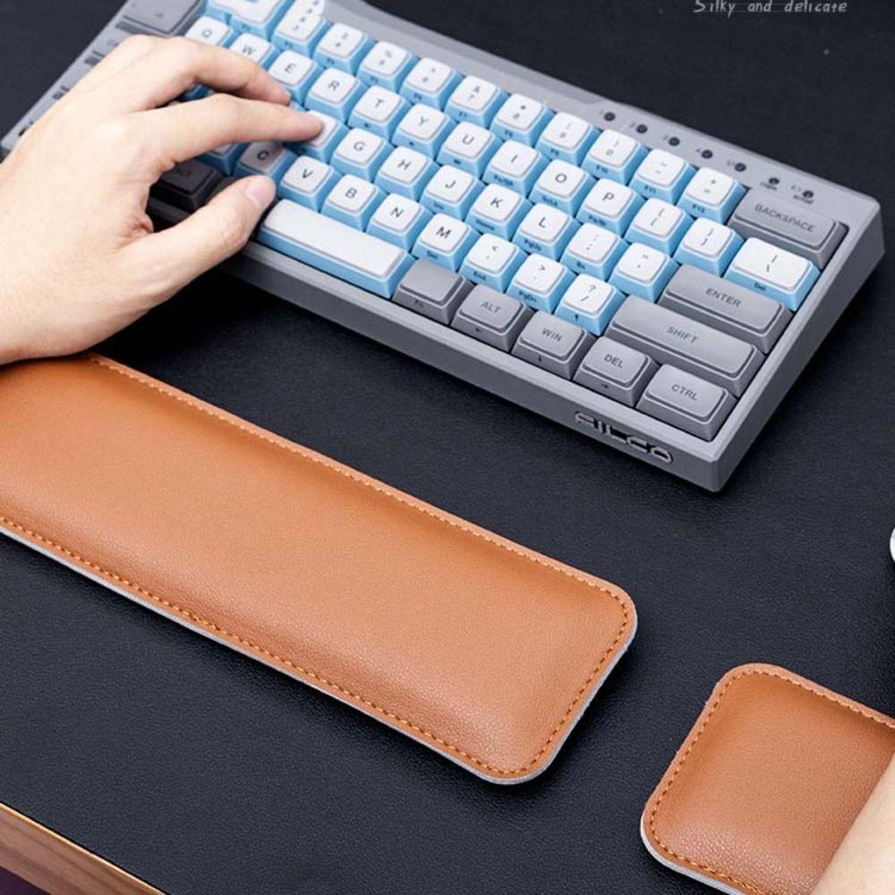 Leather Keyboard Wrist Pad Large Computer Keyboard Desk Pad Durable Leather Mouse Pad Desktop