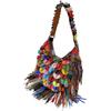 Damen Tasche Farbe Fransen Schafsleder Schultertasche Umhängetasche Stil Leder Spleißen Blatt Tasche