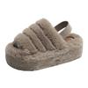 Fashion Versatile Fluffy Slippers for Women's Outward Wear 2025 Autumn and Winter New Indoor Home Cotton Mops
