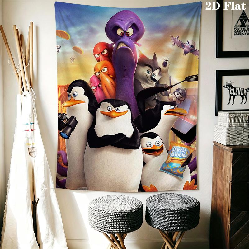 Brave Penguin Pattern Home Decor Tapestry, Wall Hanging, Decorative RV Wall Cloth.ZGT0914433