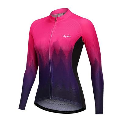 Damen Langarmtrikot MTB Radtrikot Frühling Herbst Fahrradbekleidung Schlanke Top-Shirts zum Fahren Rennradbekleidung