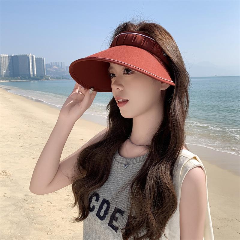 Hut Damenmode Plissee Koreanische Version Sonnenschutz Leere Zylinder Stirnband UV-Sonnenschutzhut Damen Sonnenschutzhut Sommer neuer Stil