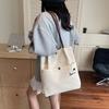 Casual versatile canvas bag women's new light commuter shoulder bag large capacity tote bag