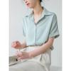 Summer Thin Satin Drape Short-sleeved Shirt Female Small Loose Versatile Design Blouse Tops