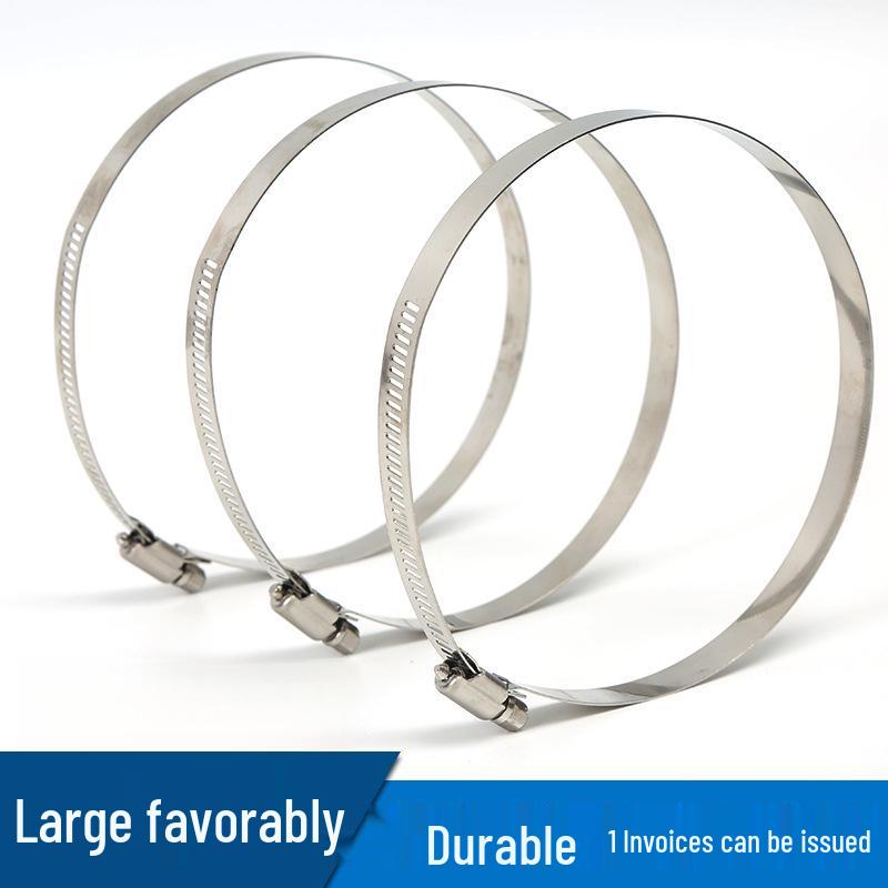 Nerezové hadicové a potrubní spony 201, americký styl, celopásková spona s plným otvorem pro projekty na užitkové sloupy, vzduch a osvětlení