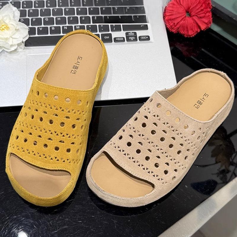 Soft-soled Slippers Hollowed-out Caving Shoes New One-foot Slippers