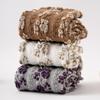 Korean Retro Floral Mid-Calf Embossed Women's Knit Socks