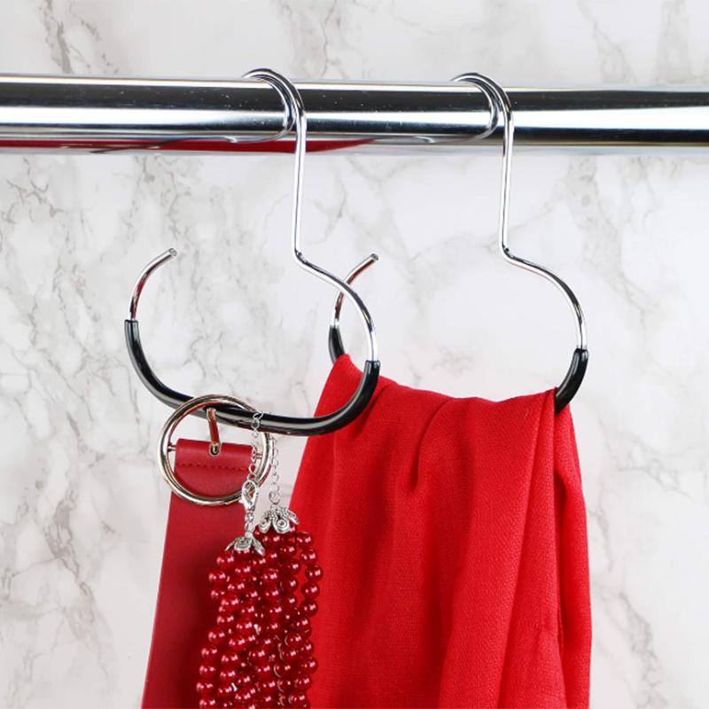 5/10/15 Pack Scarf Ring Hangers,Multi-functional Non-slip Hooks for Hanging Belt,Closet Organizer Accessory Holders for Ties Bag