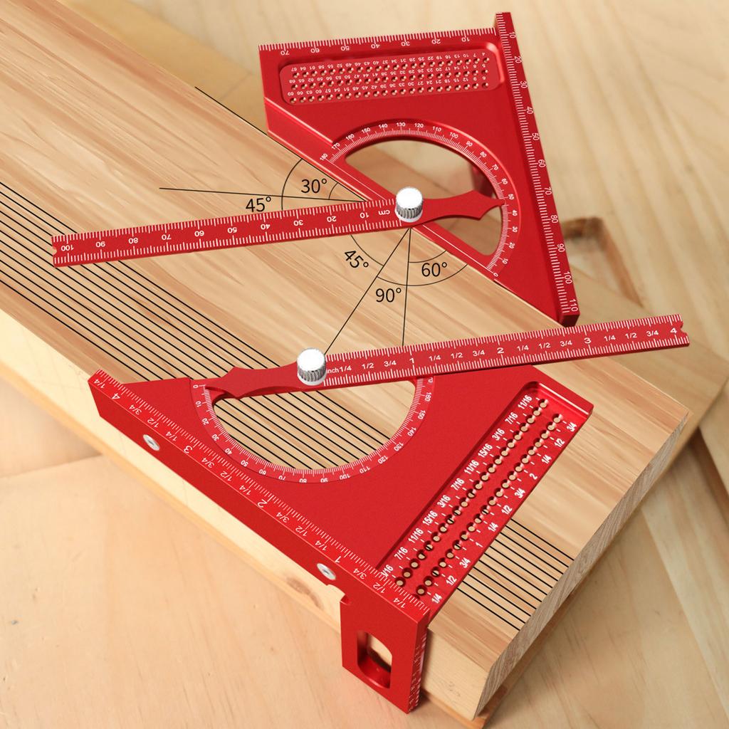 Multifunctional Adjustable Carpentry Square Protractor Tool For Accurate Woodworking Marking And Layout Tasks